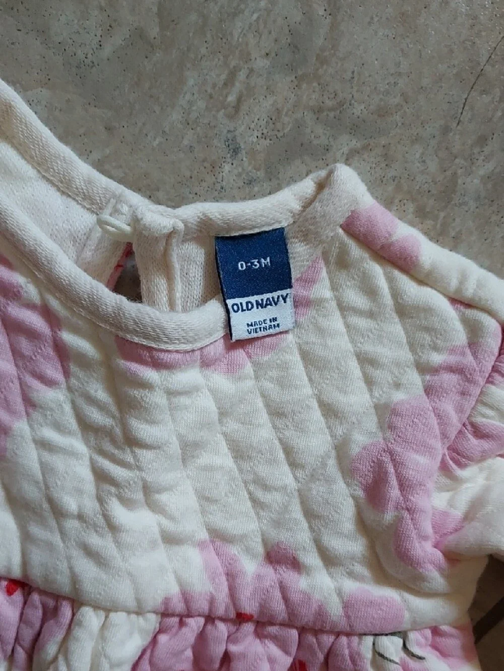 Old Navy Quilted Baby Dress in Pink and Cream
